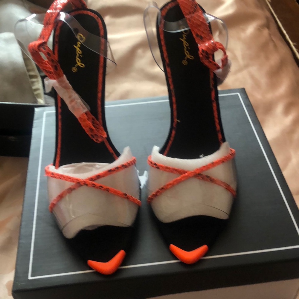 Neon orange ladies sandals